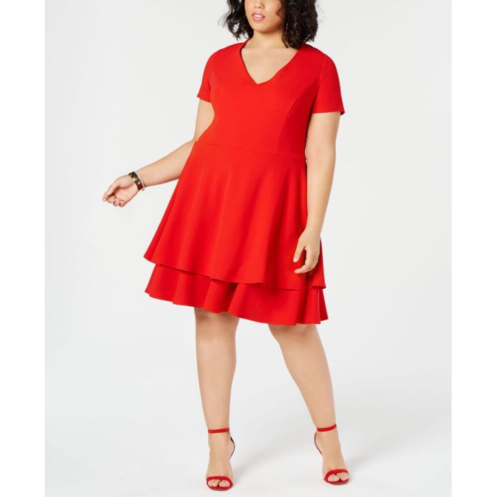 B Darlin Trendy Plus Size Bow Back Fit Flare Dress